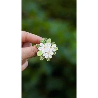 Plumeria Enamel Pin — Spiky but Sweet Handbags & Accessories